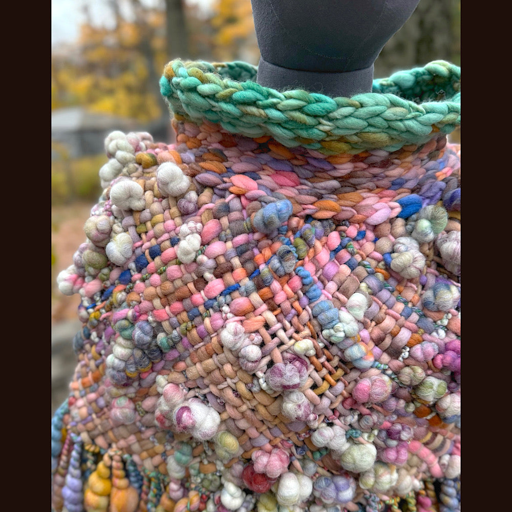 OOAK Hand woven wool handmade Scarf shawlette