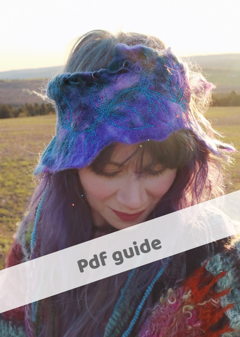 How I made Felted headbands, illustrated story of the making, 16 pages PDF -23 photos, instant download,felting, dyeing, quilting - Mynoush