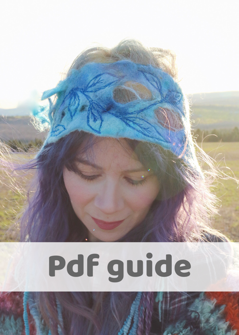 How I made Felted headbands, illustrated story of the making, 16 pages PDF -23 photos, instant download,felting, dyeing, quilting - Mynoush