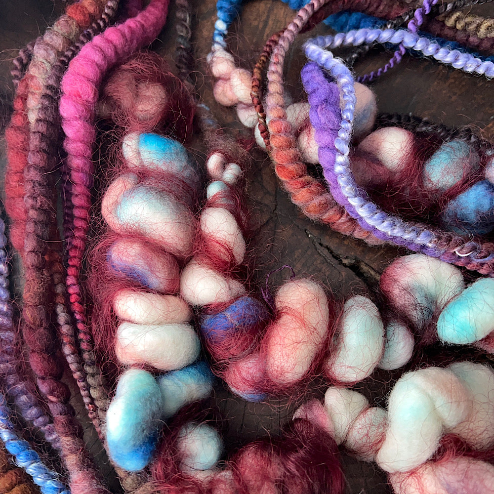 Deep purples Quintet - set of jumbo art yarn