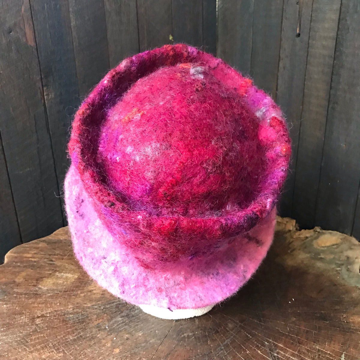 Pink felted hat 100% a Wool size 23” - Mynoush