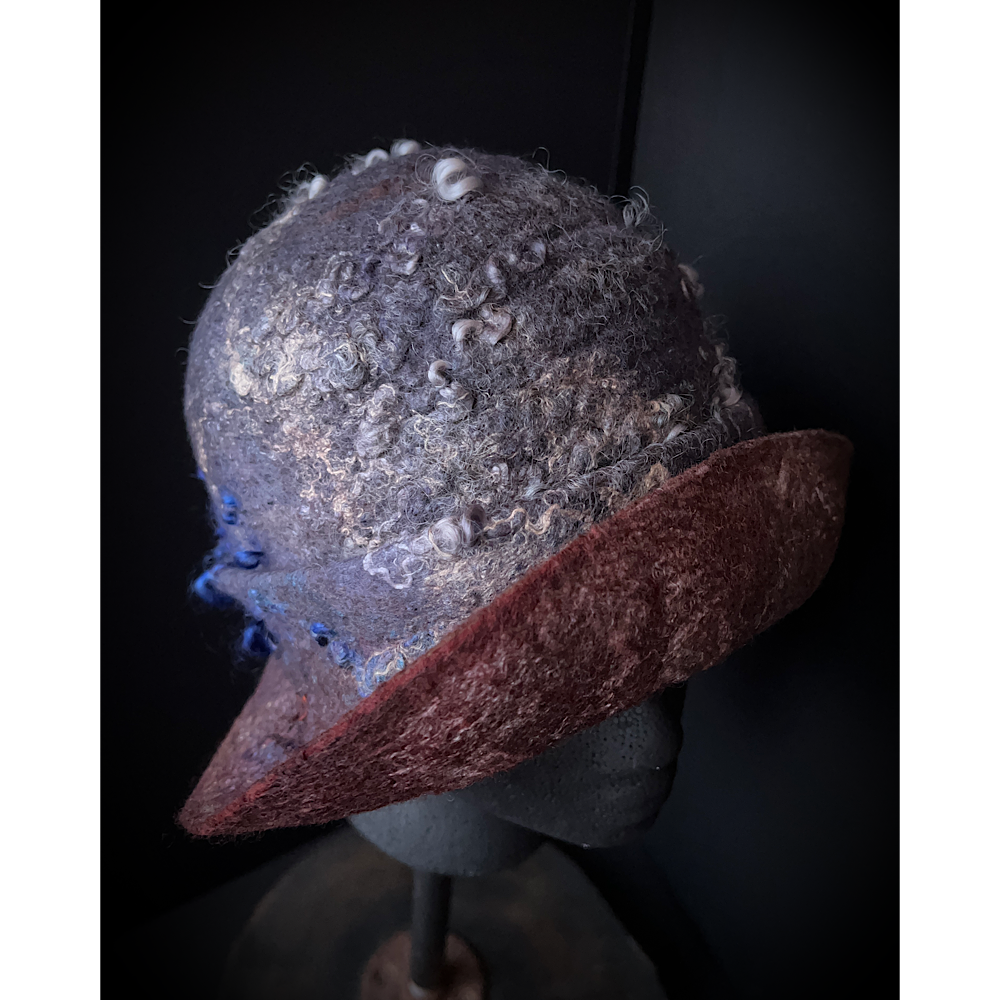Felted cloche hat- 21”