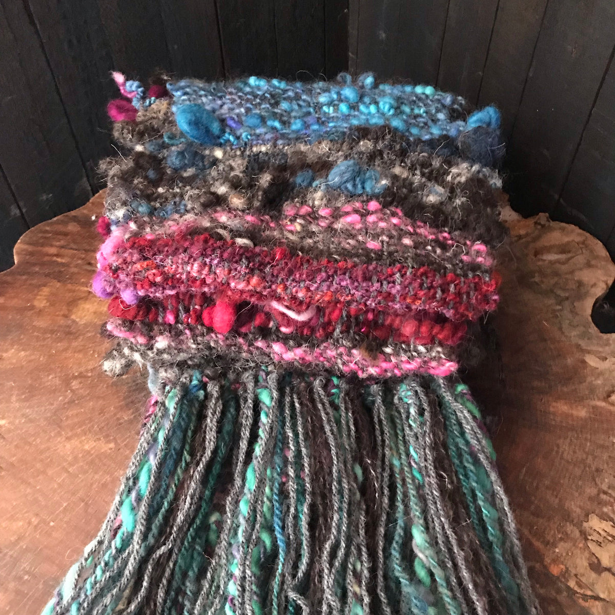 Black scarf 100% Wool - Foulard 100% laine noir - Mynoush