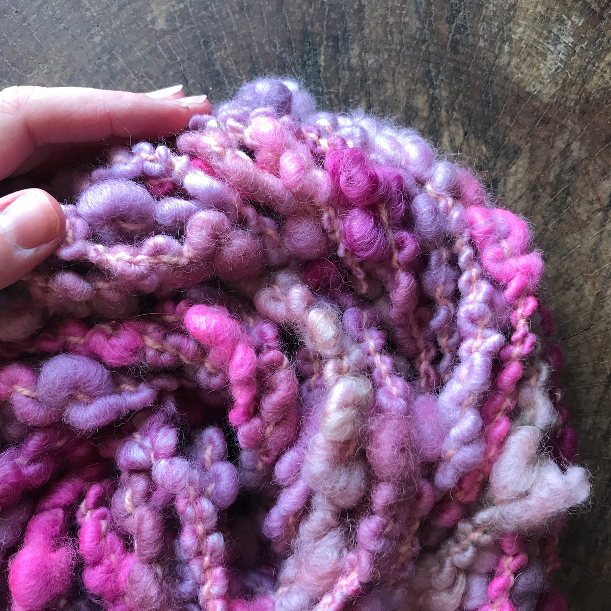 Pink boucle art yarn 100g 13y - Mynoush