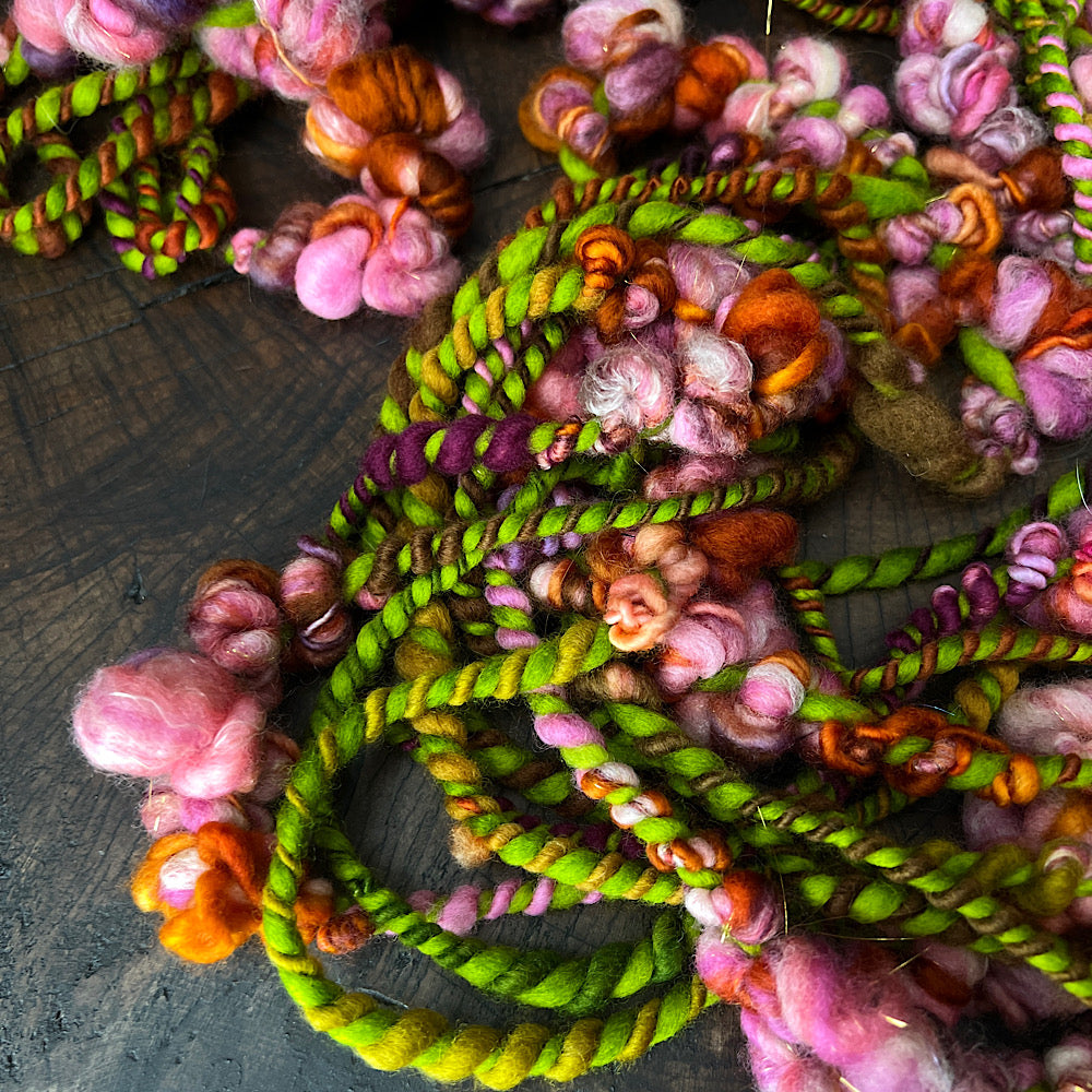 Roses embrace weaving art yarn