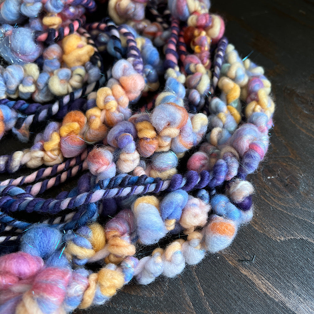 Wild pansies weaving art yarn