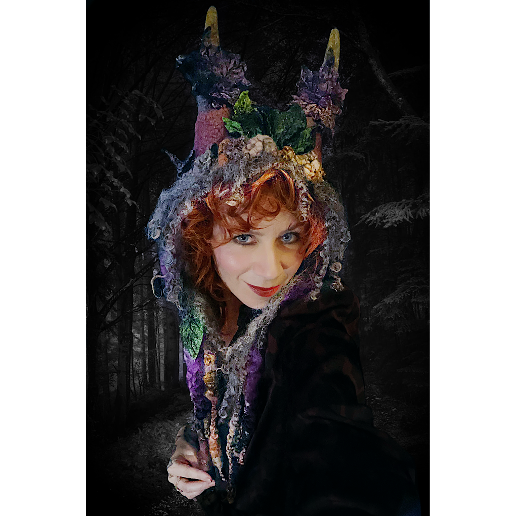 Forest spirit 2 - Fairy felted hood