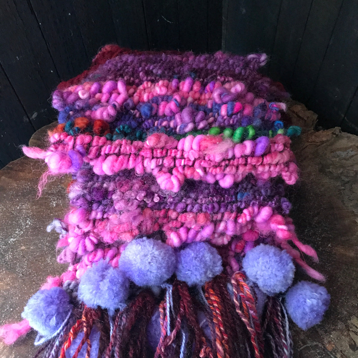 Purple scarf 100% Wool - Foulard 100% laine mauve - Mynoush