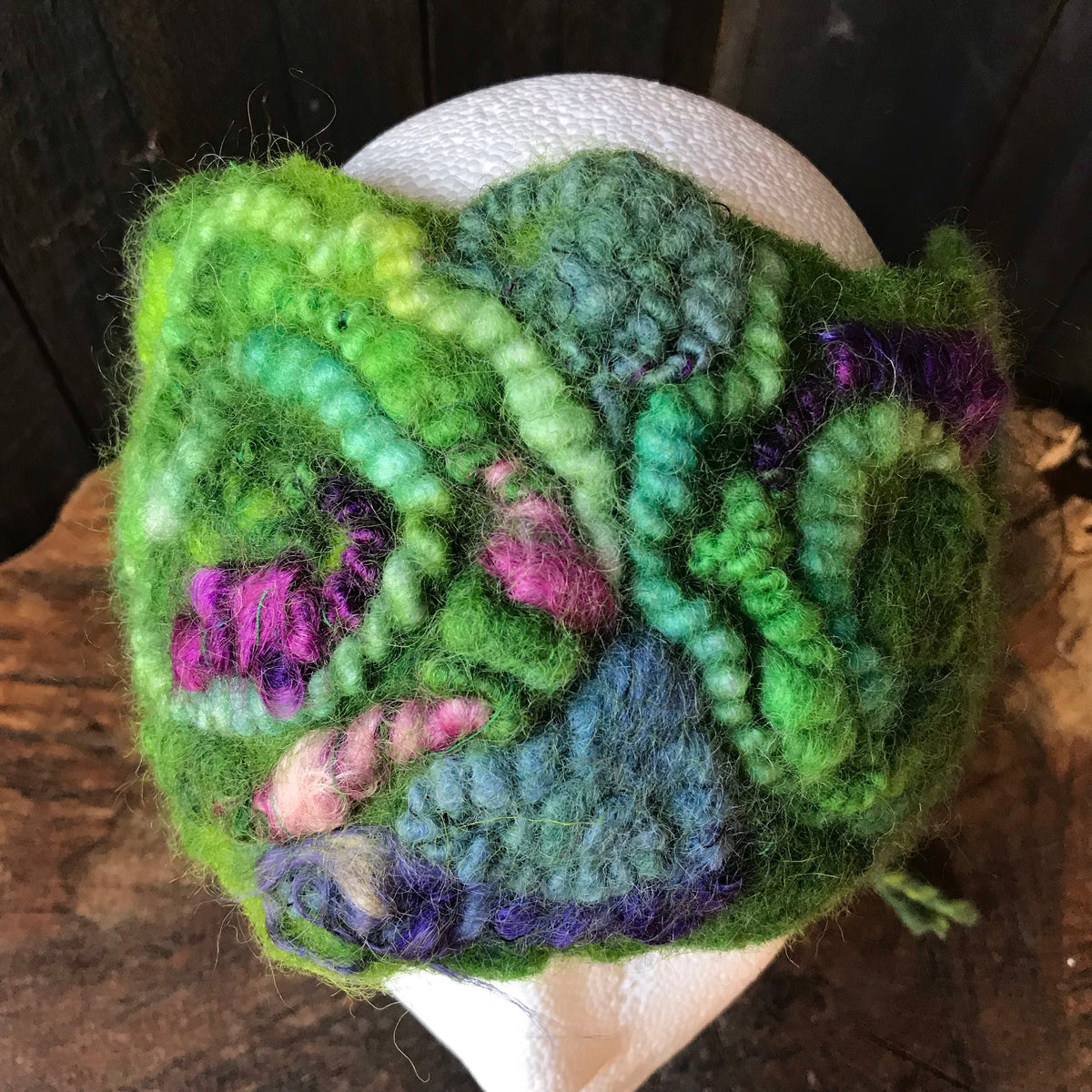 Green textured felted headband One size | Bandeau Vert en feutre Taille unique - Mynoush