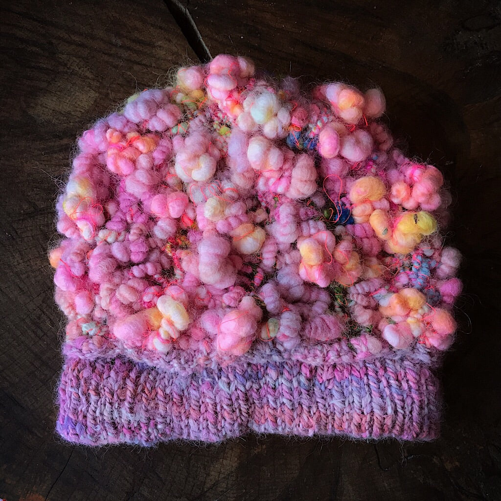 Pink knitted hat