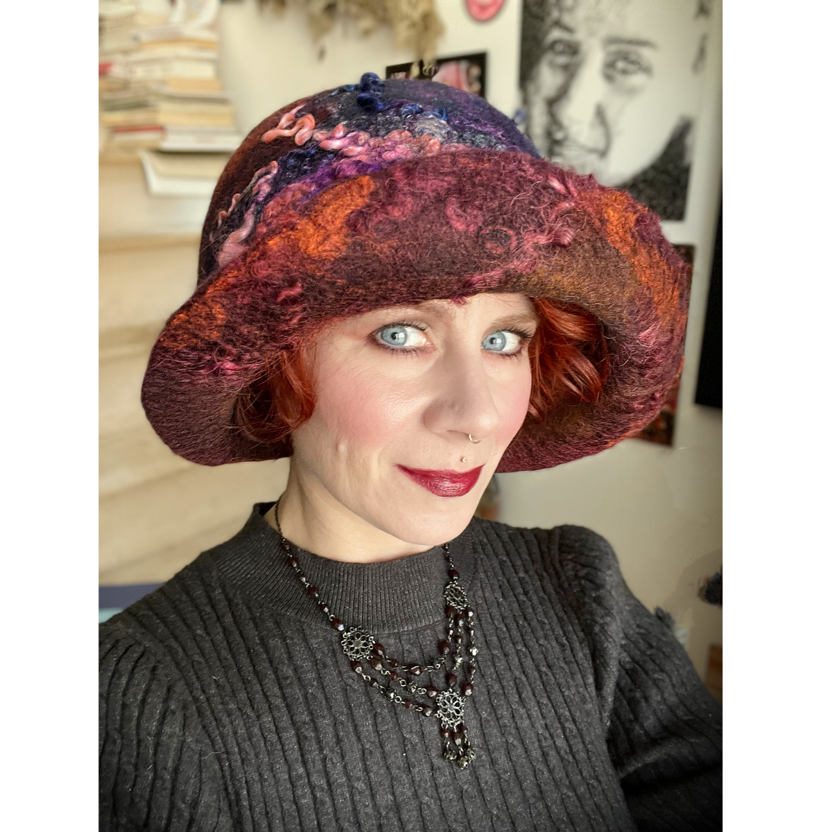 Felted cloche hat- 25”