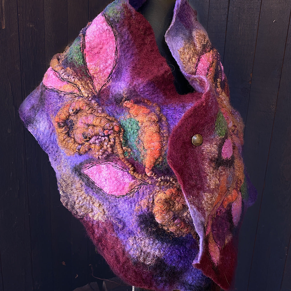 Violet felted scarf