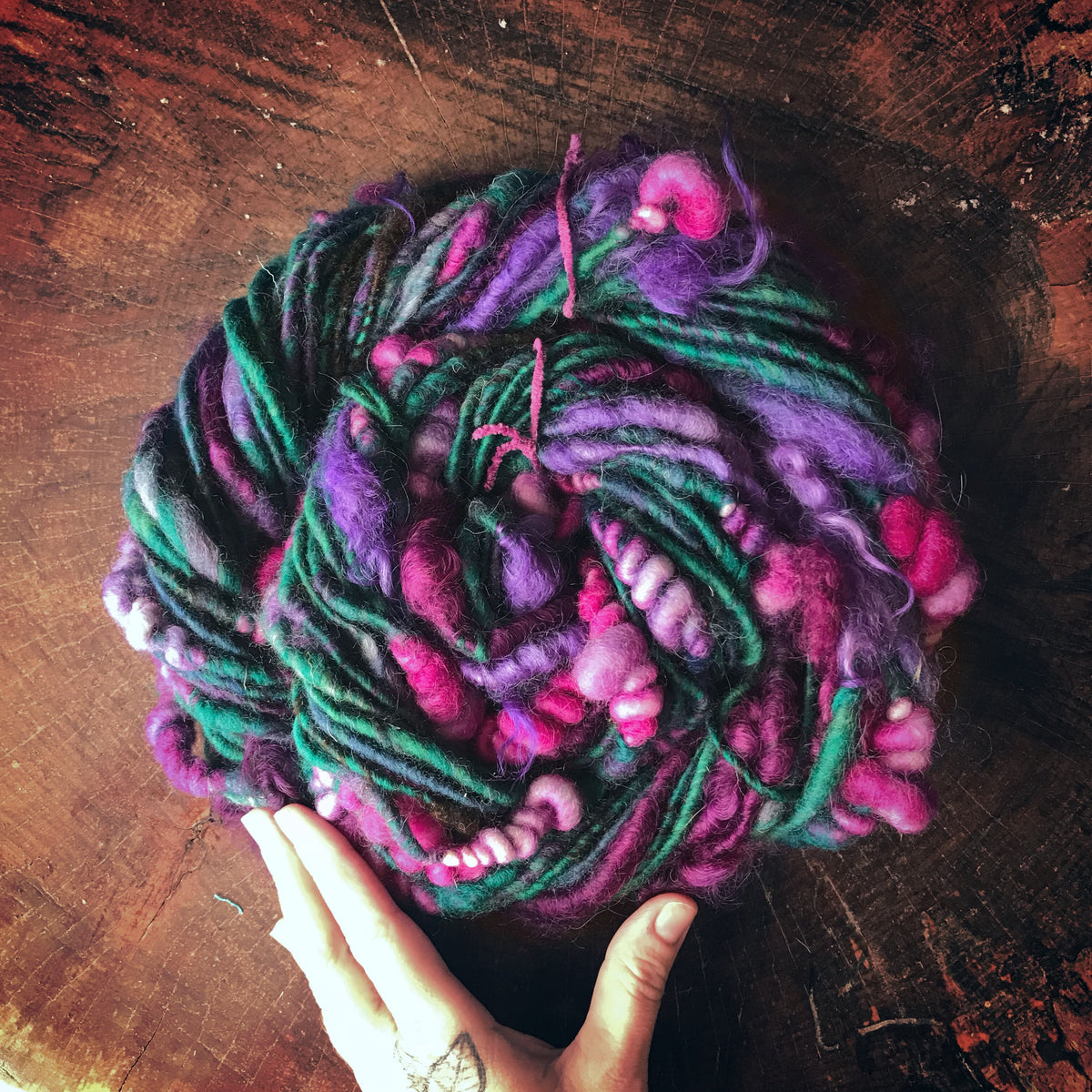 Teal purple art yarn 130g 36y - Mynoush