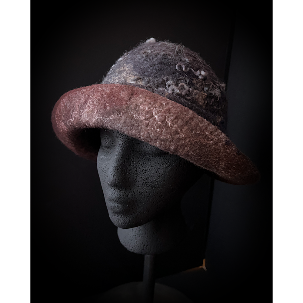 Felted cloche hat- 21”