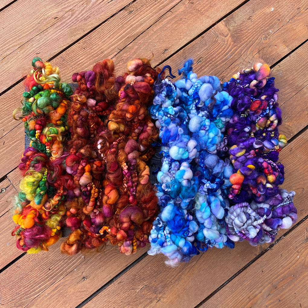 Set of mini jumbo boucle art - weaving kit