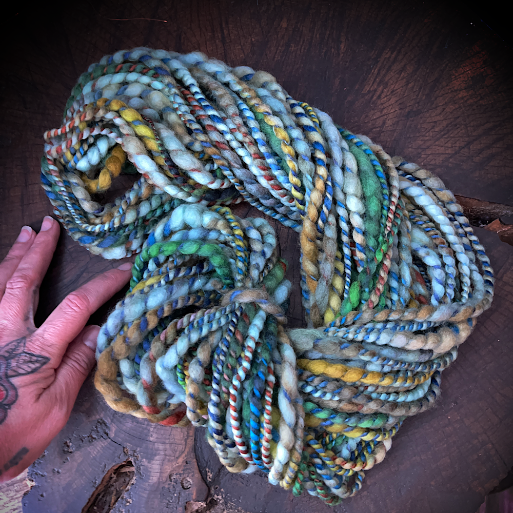 Lost frog spiral ply yarn