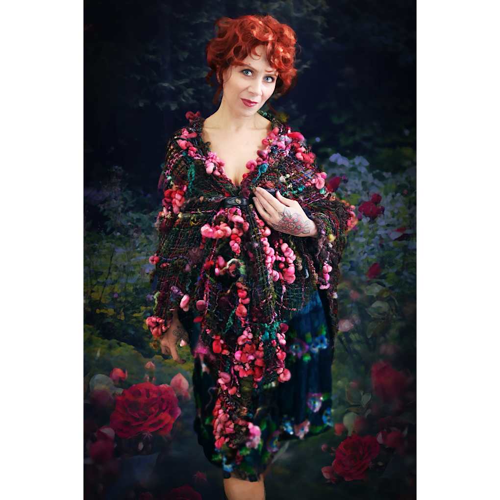 Kiss from a Rose merino silk Shawl