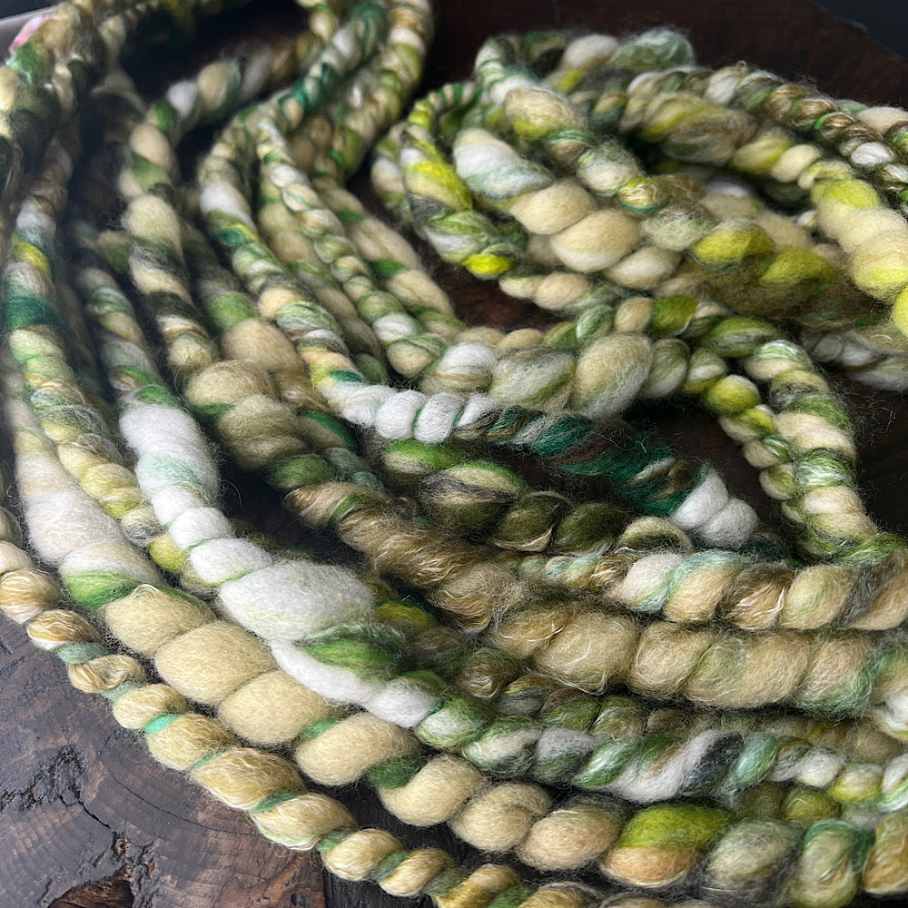 Jumbo twist Woodland hand spun yarn