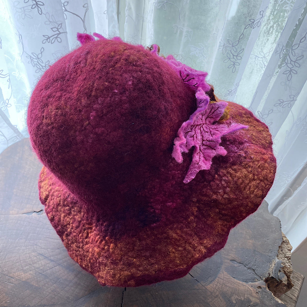 Fall Bloom felted hat