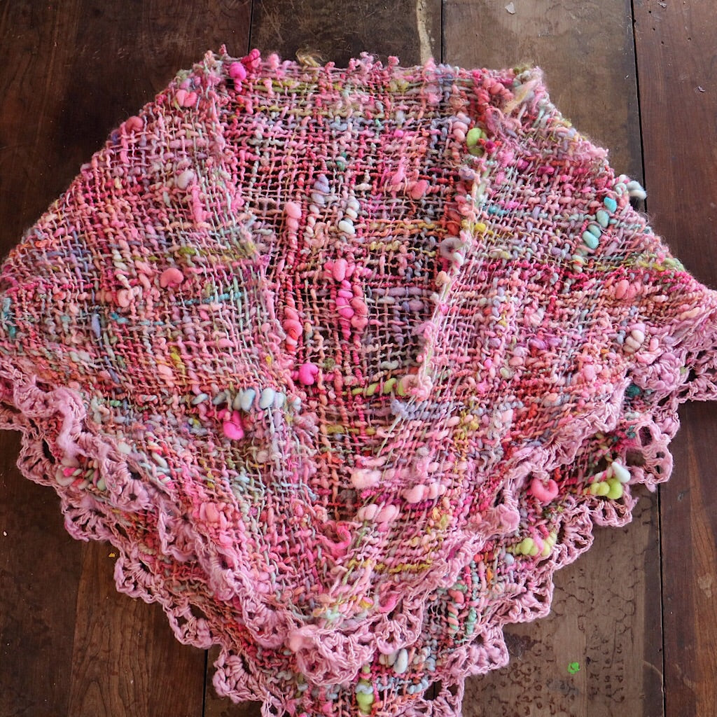 Roses - hand woven shawl