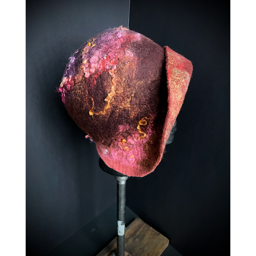 Felted flapper’s hat- 23.5”