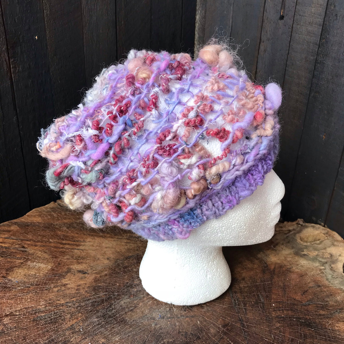 Purple knitted hat | Tuque mauve tricotée | 18”-22” - Mynoush