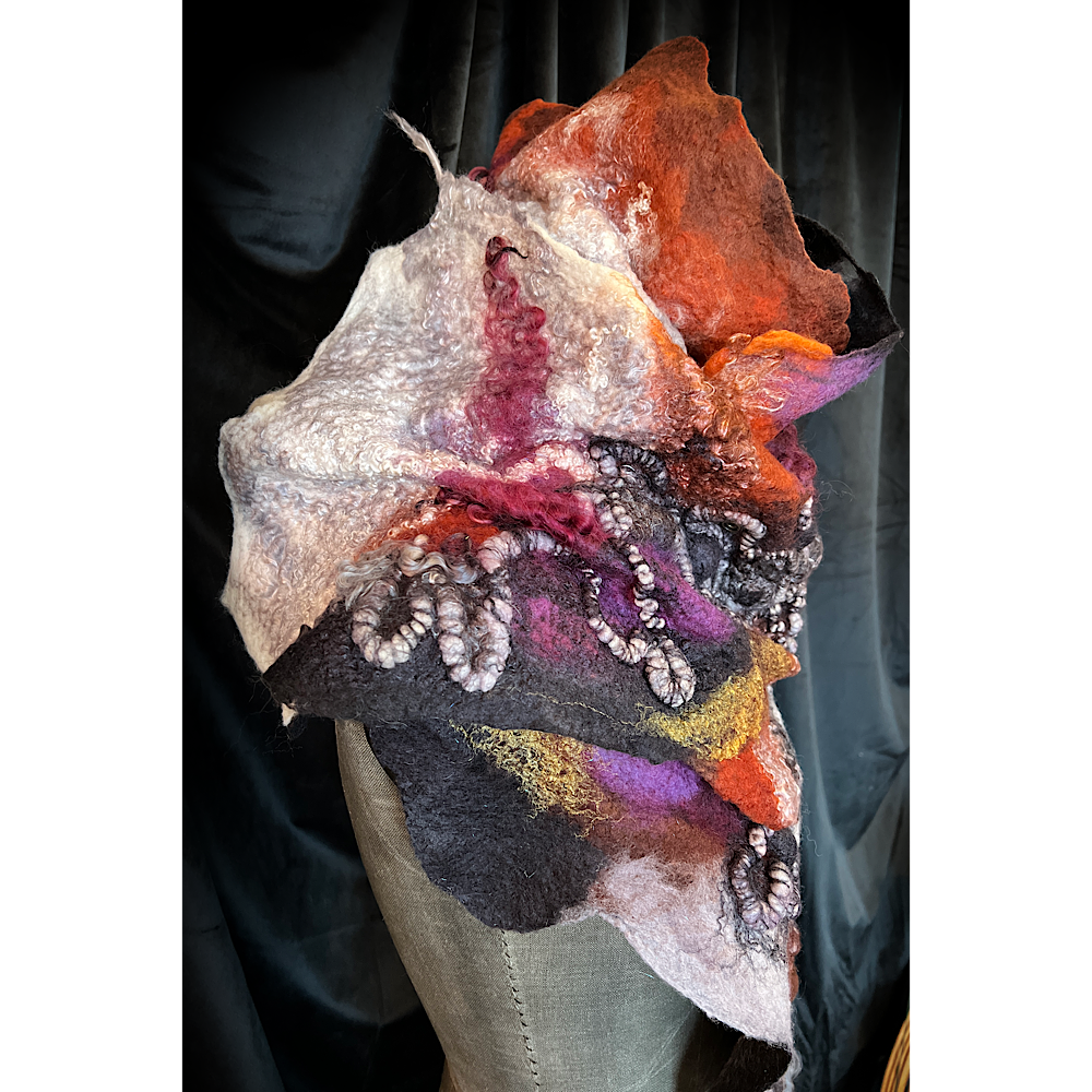 Fire and Ice - felted scarf