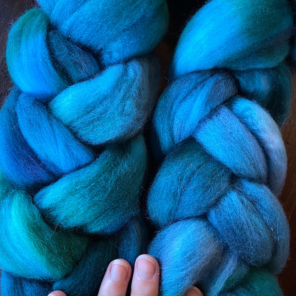 Hand painted merino roving