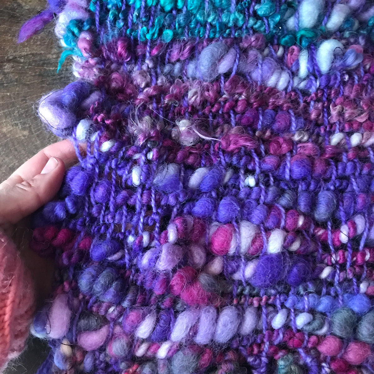 Purple scarf wool alpaca- Foulard mauve laine alpaga - Mynoush