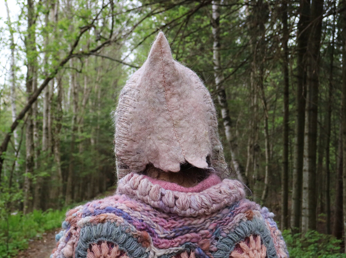 PDF Guide Of my Hooded Scarf summer version -sew in Hood-English- 21 pages 57 photos, instant download, weaving, felting, quilting - Mynoush