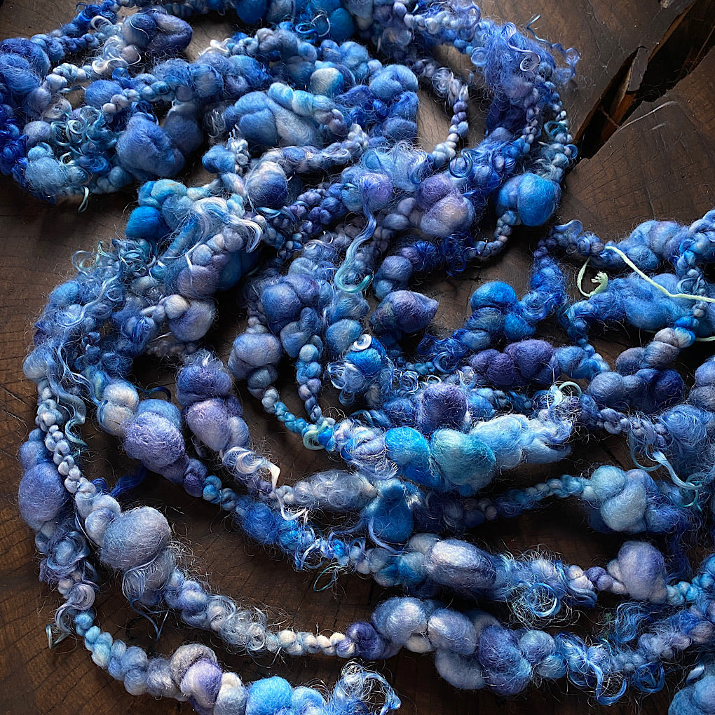 Denim Jumbo boucle art yarn with locks