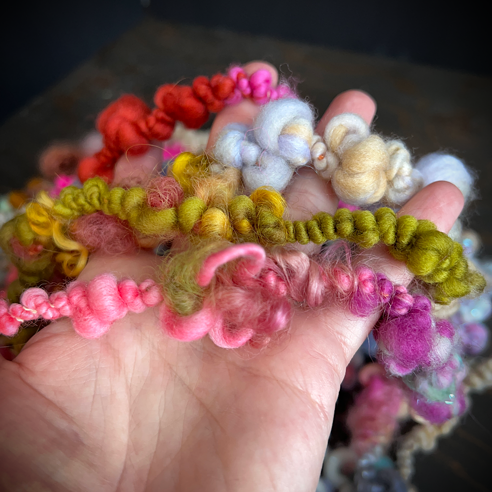 Hand spun art yarn boucle