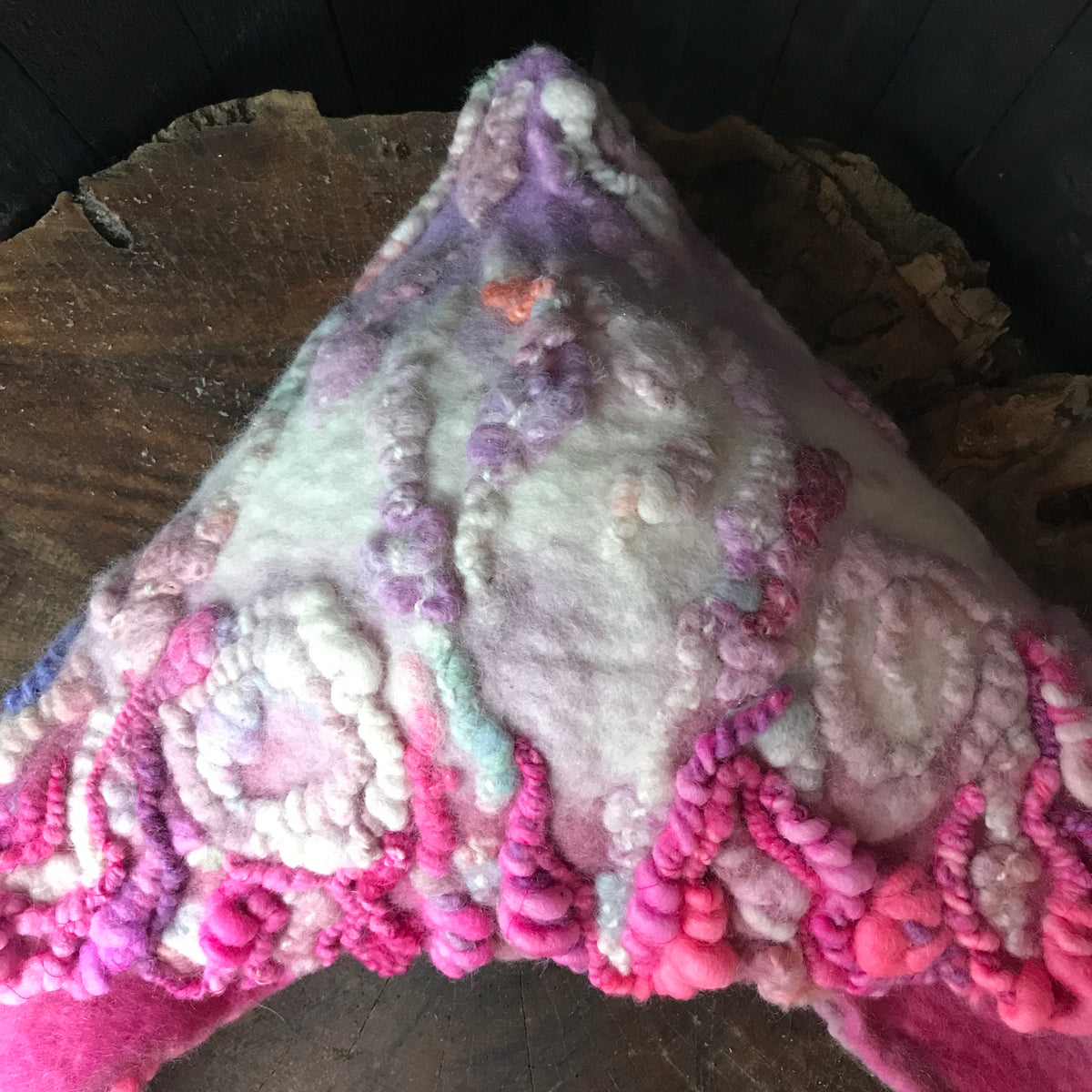 Pink felted hood Capuche rose en feutre - Mynoush