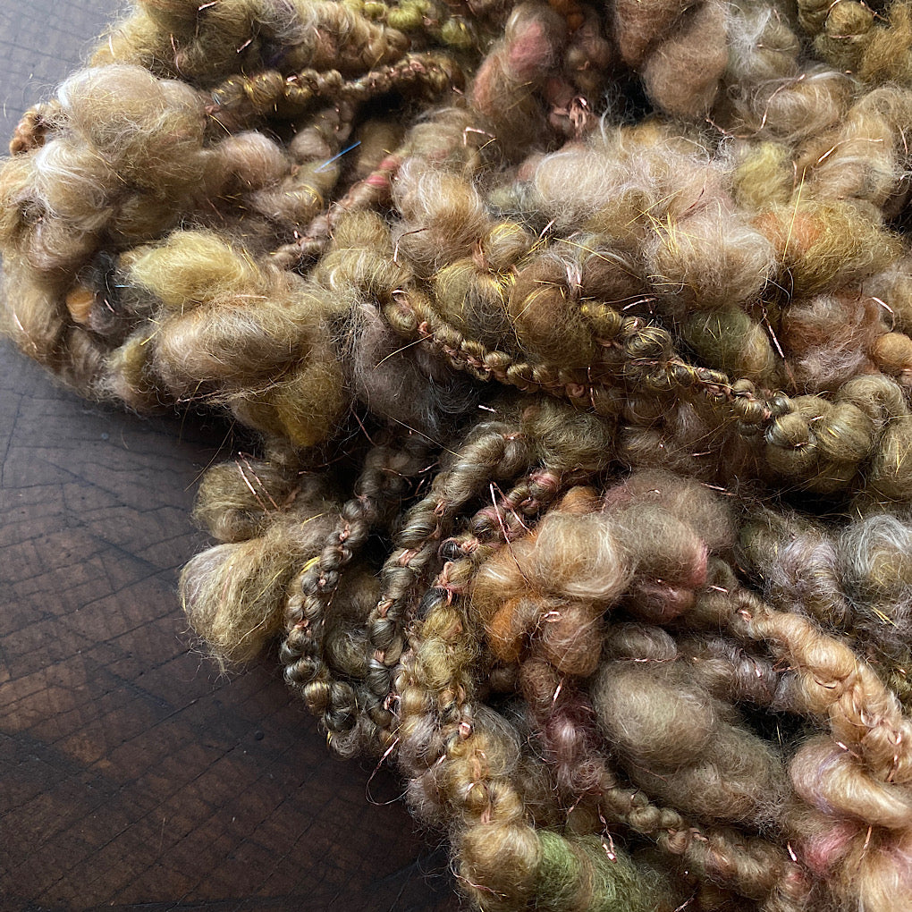 CUSTOM Gold jumbo boucle art yarn