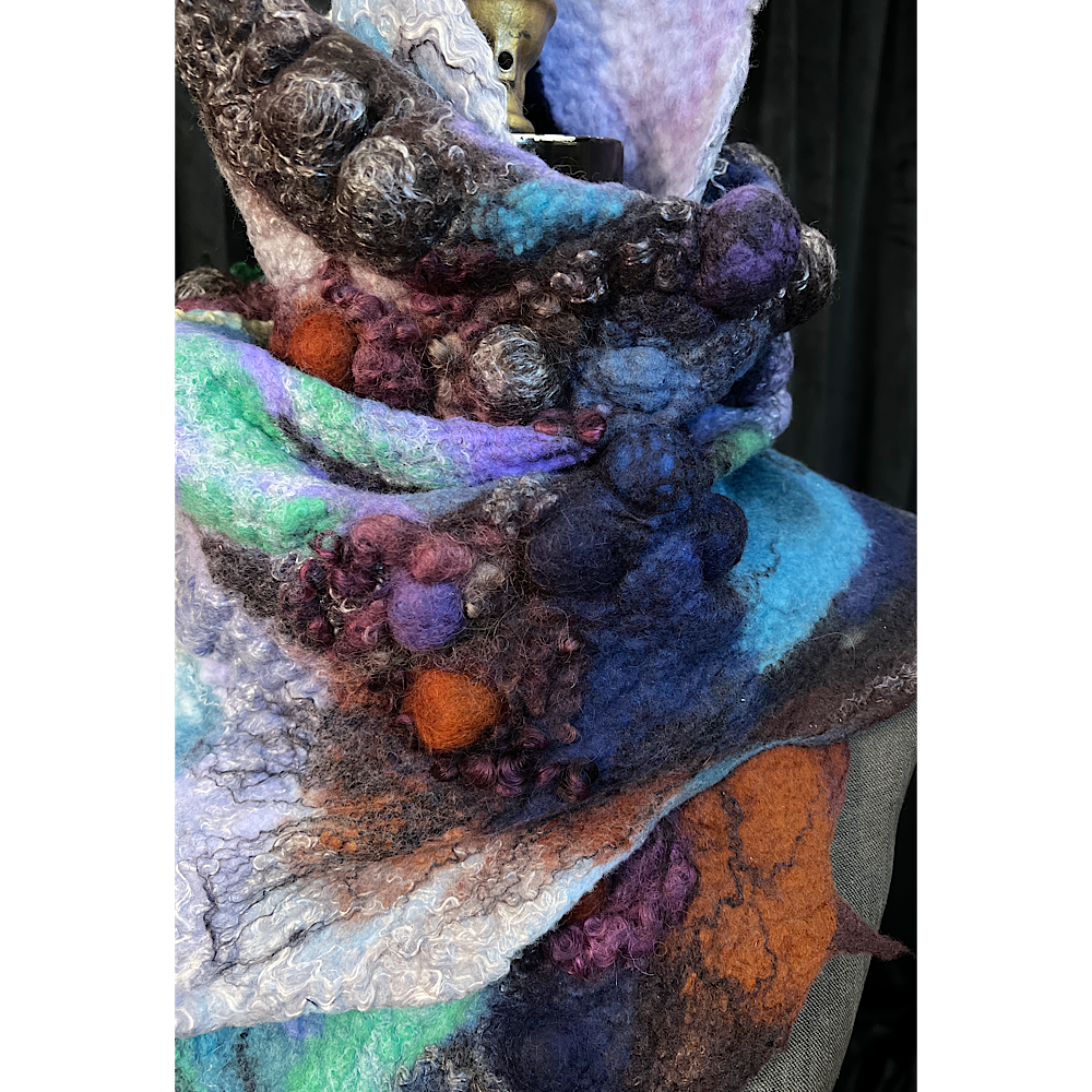 Cosmic Breath - felted scarf