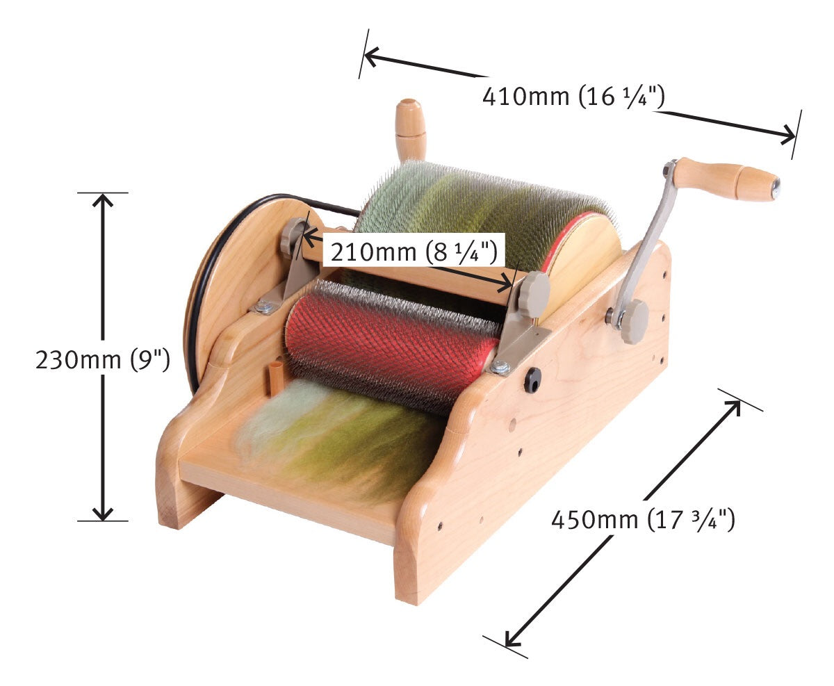 Ashford’s Drum carder | Fine 72 PPSI or Super fine 120 PPSI | Cardeur à rouleau Ashford Fin 72 PPSI ou Super fin 120 PPSI - Mynoush