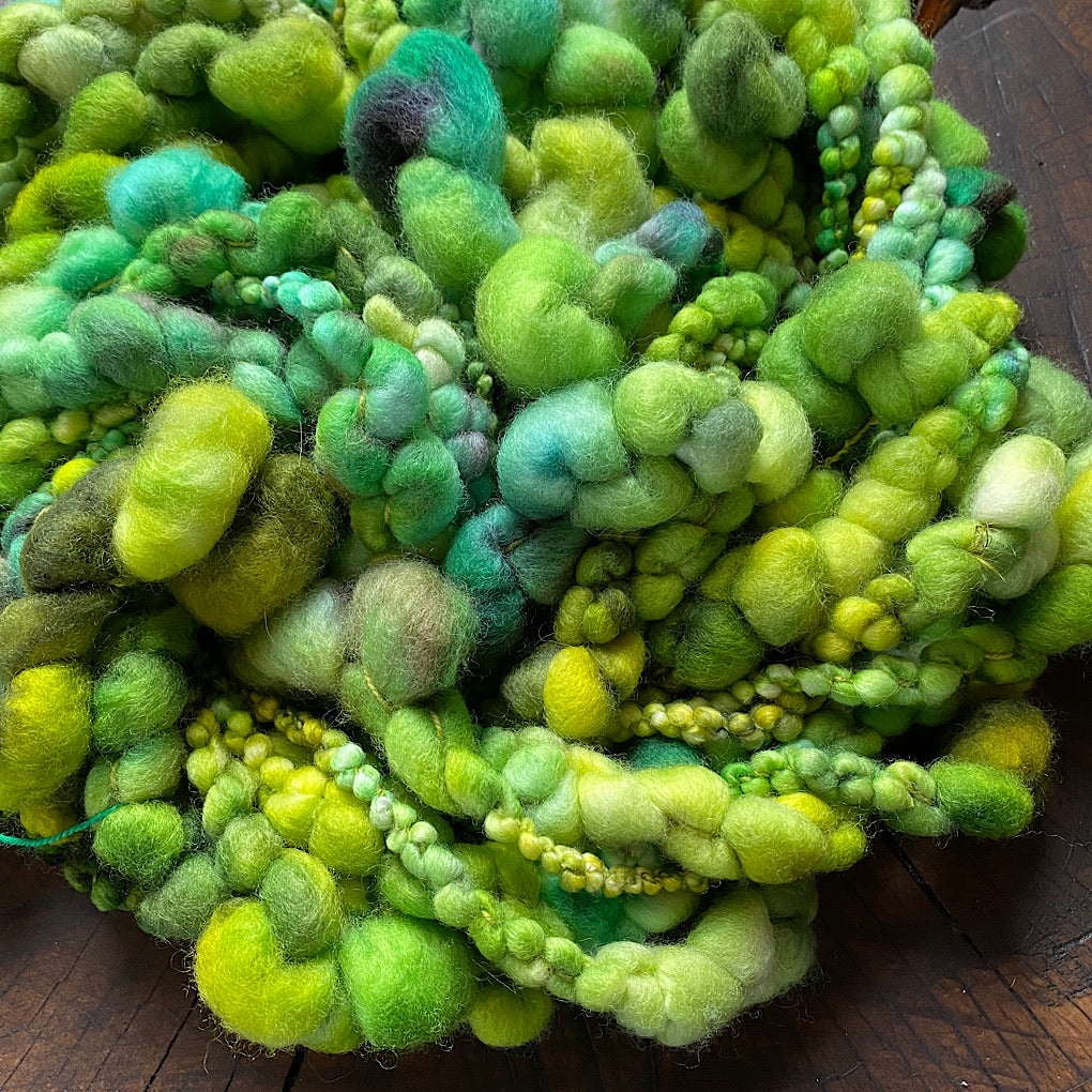 Green Jumbo boucle Art yarn