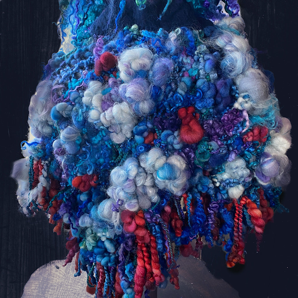 Apples in the Sky felted Shawlette