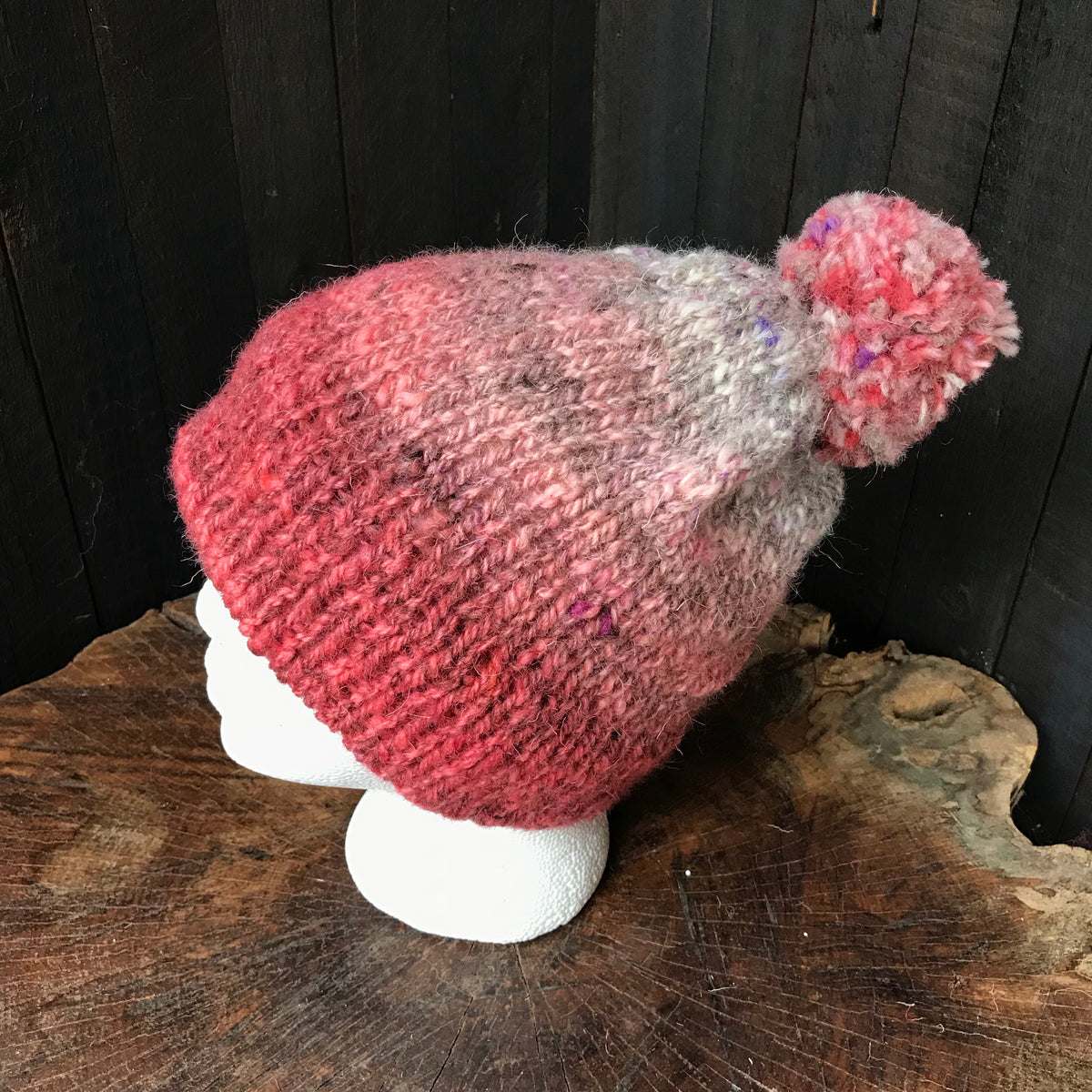 Pink beanie 100% wool  | Tuque rose 100% laine - Mynoush