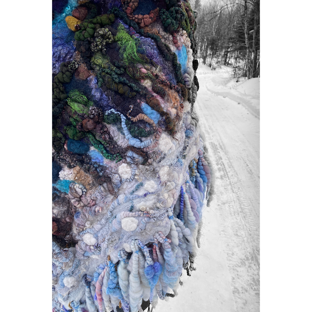 Midnight Snow walk - Felted Shawl