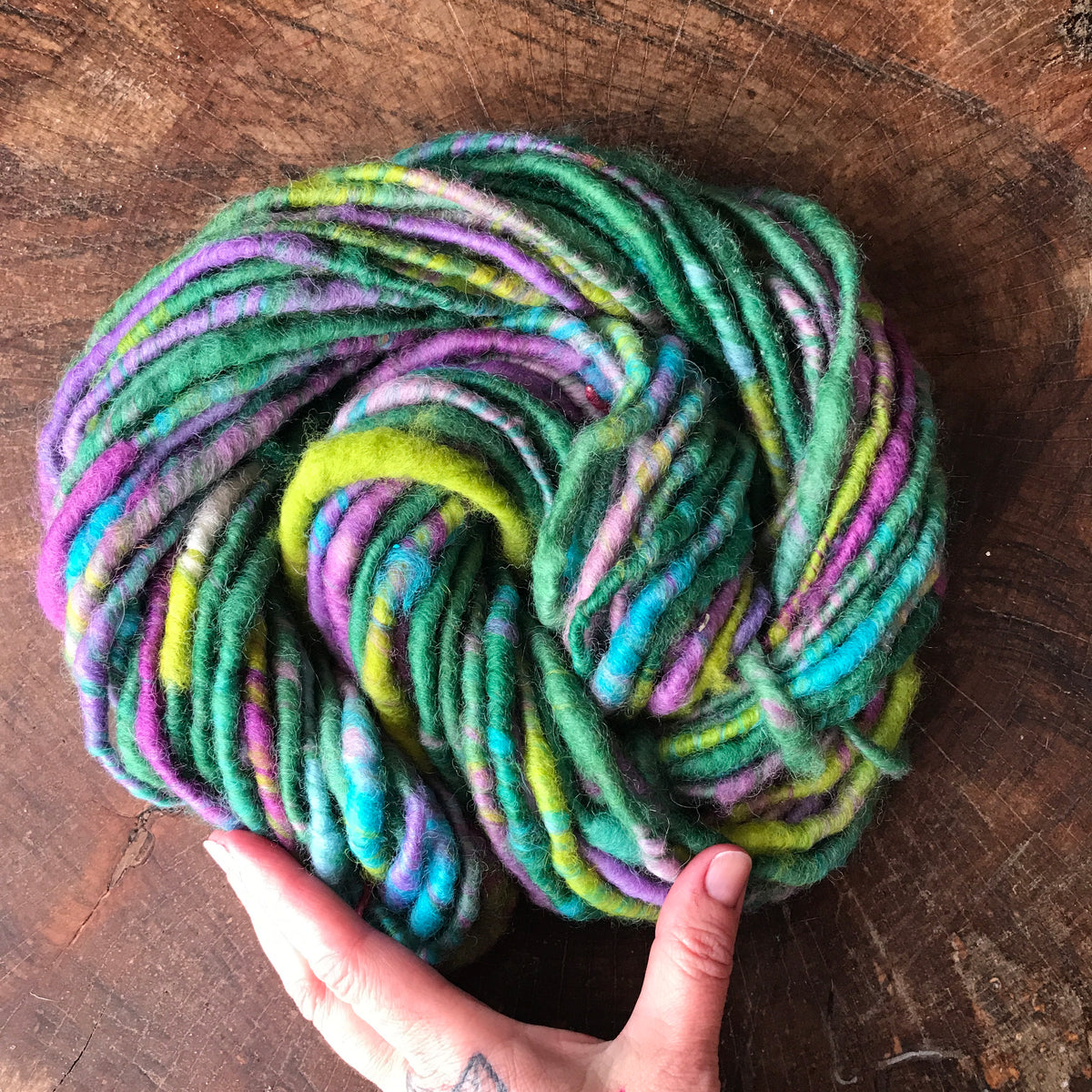 Turquoise hand spun yarn 100g - Mynoush