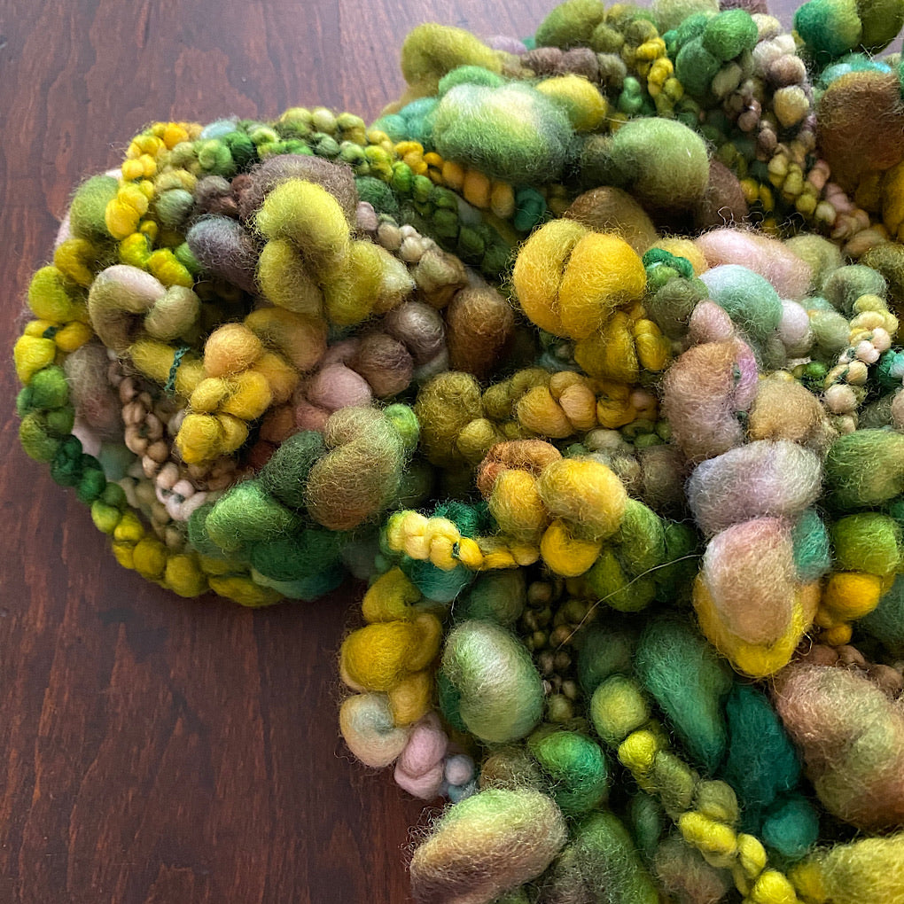 Woodland and bark Jumbo boucle Art yarn