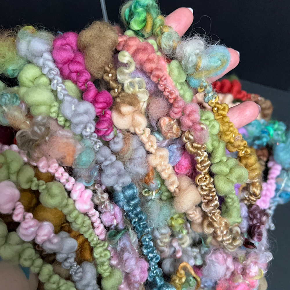 Hand spun art yarn boucle