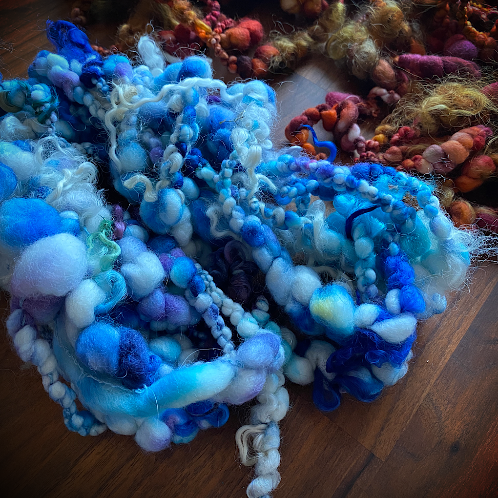 Set of mini jumbo boucle art yarn