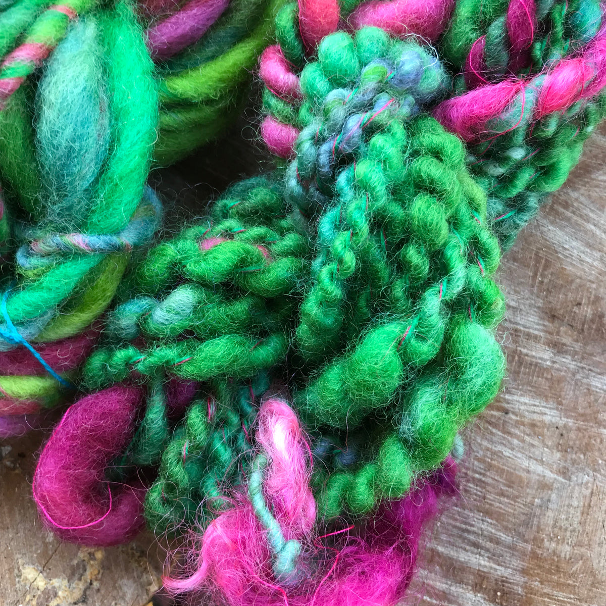 Green hand spun yarn duo 115 grams - Mynoush