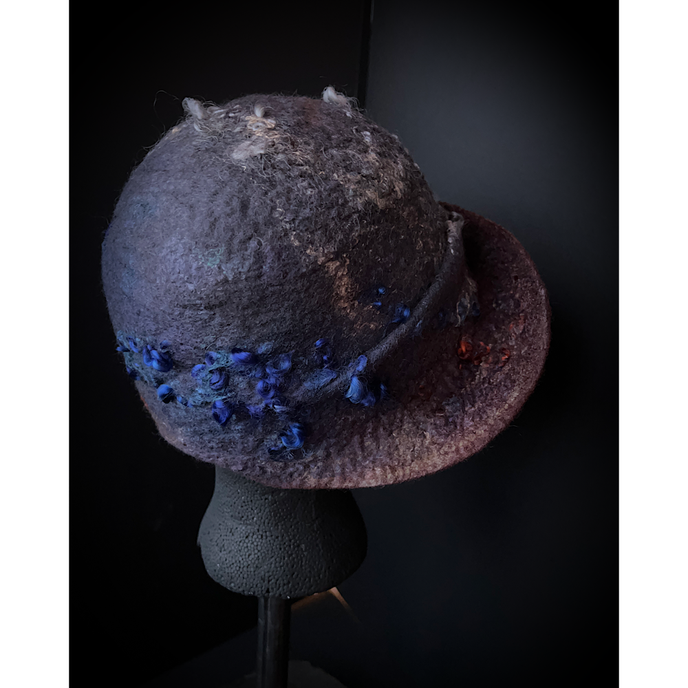 Felted cloche hat- 21”