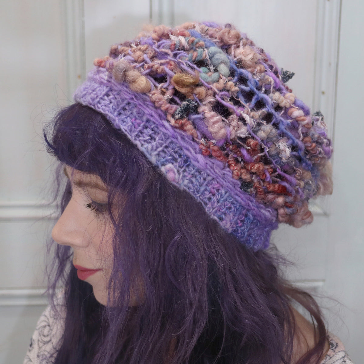 Purple knitted hat | Tuque mauve tricotée | 18”-22” - Mynoush