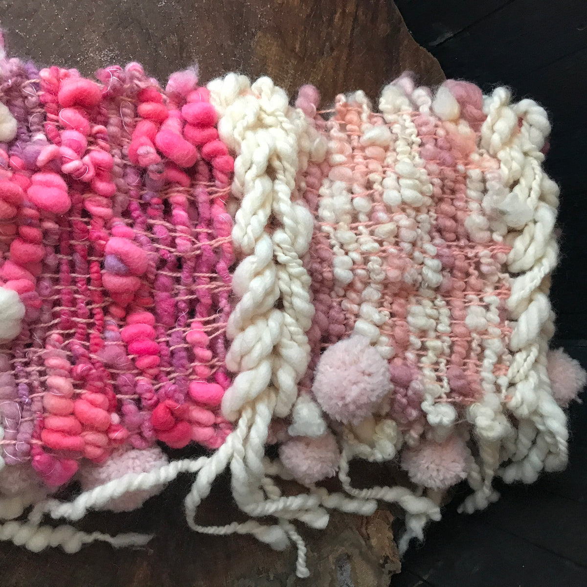 Giant Pink scarf 100% Wool - Foulard Géant 100% laine rose - Mynoush