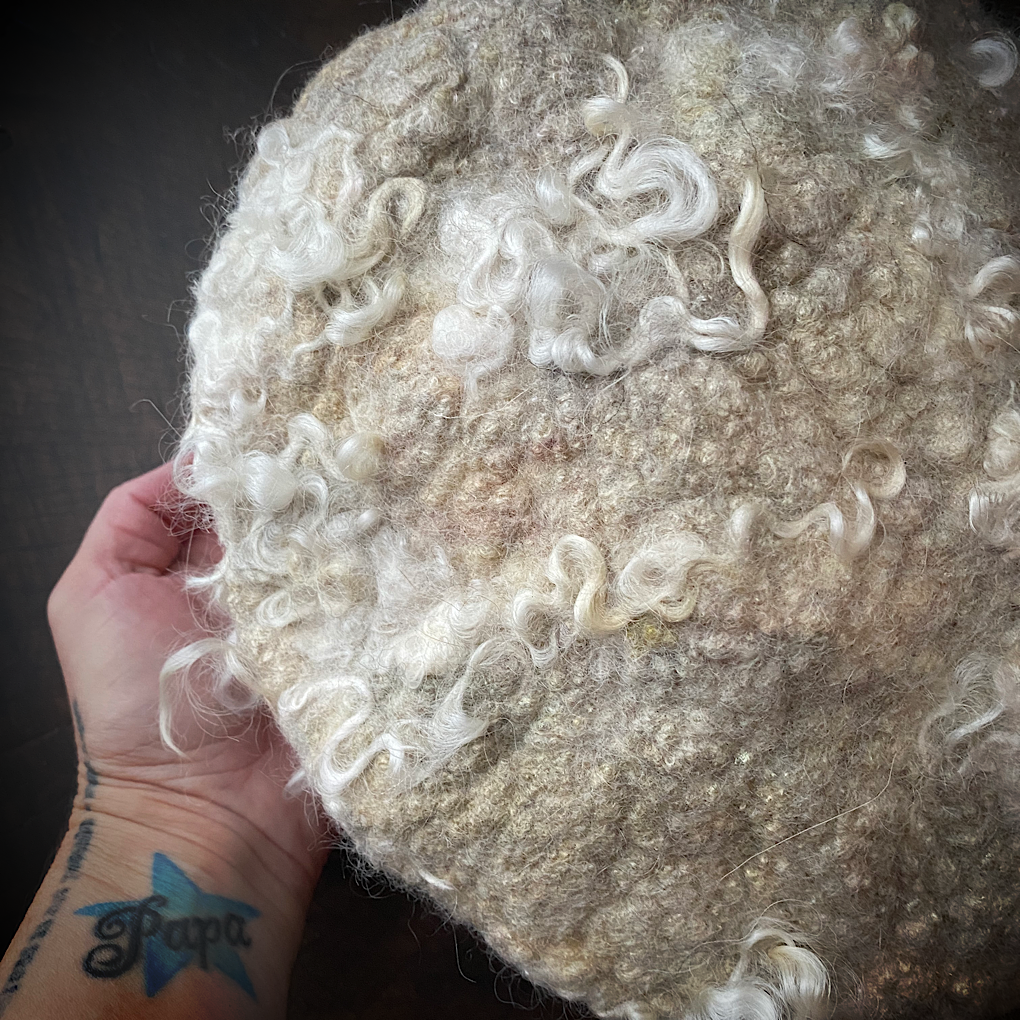 Merino silk beret 22”