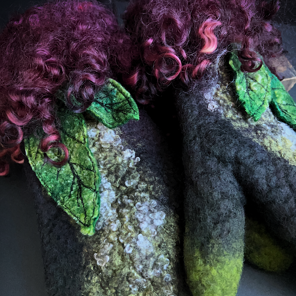 Felted mittens size small medium